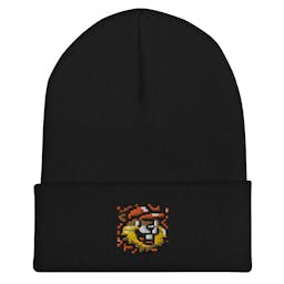 The Digital Dam Beanie - cuffed-beanie-black-front-6584a4c87312e