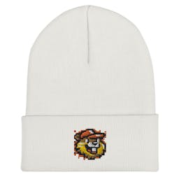 The Digital Dam Beanie - cuffed-beanie-white-front-6584a4c8cb339