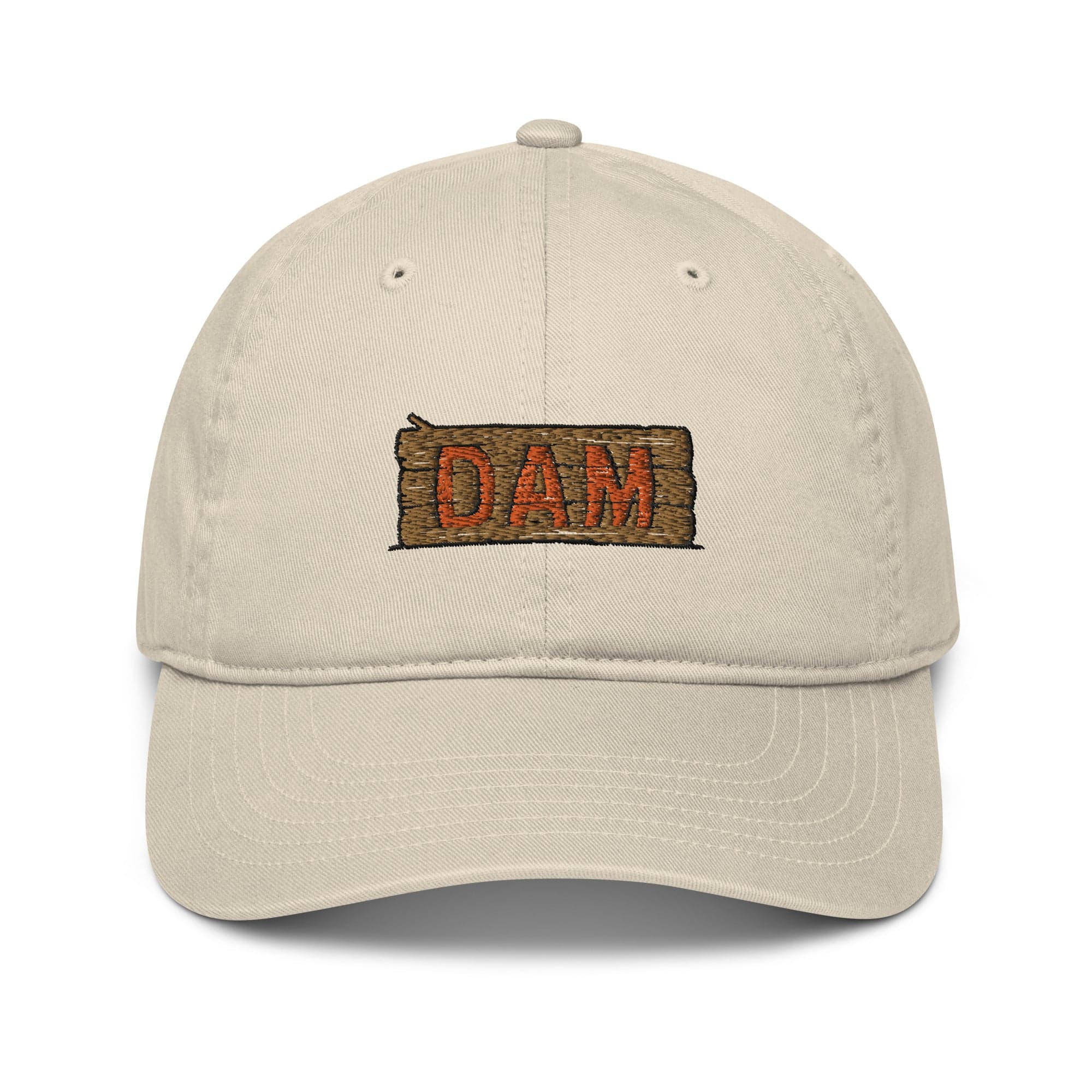 The Analog Dam - Hat - organic-baseball-cap-oyster-front-6583522e2f640