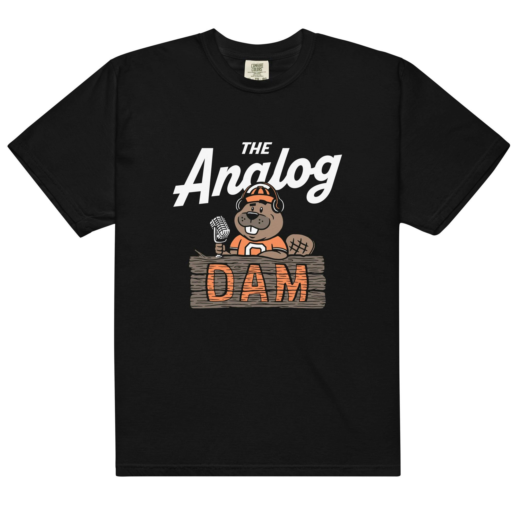 The Analog Dam (Black) - unisex-garment-dyed-heavyweight-t-shirt-black-front-659a248d31153